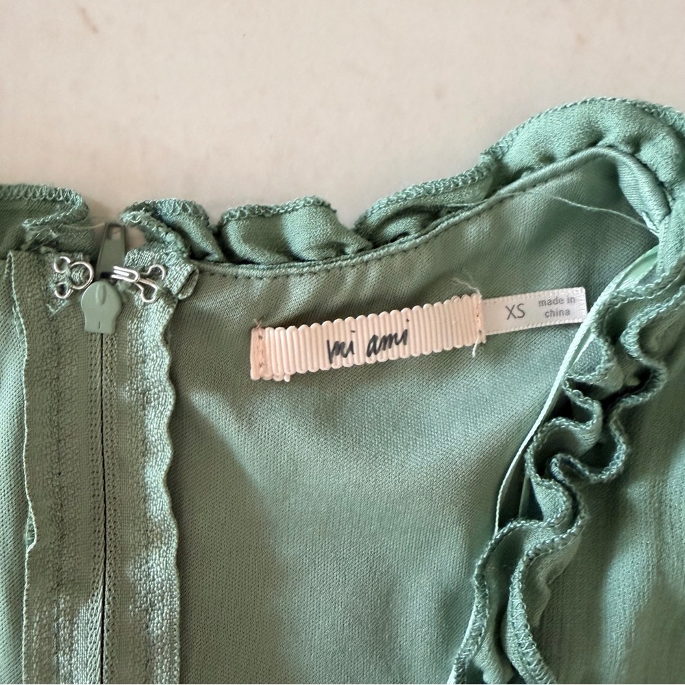 Miami Green Ruffle Mini Dress - Picture 2 of 5